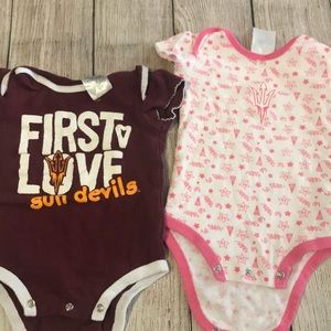 Baby girl ASU onesie set